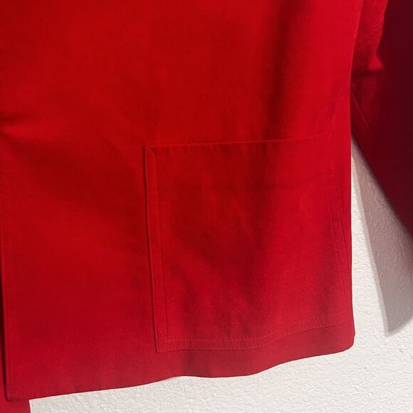 VTG Roth-Le Cover Red Cropped Blazer Ultra Suede Vegan Faux Size 16 US Made - Picture 3 of 10